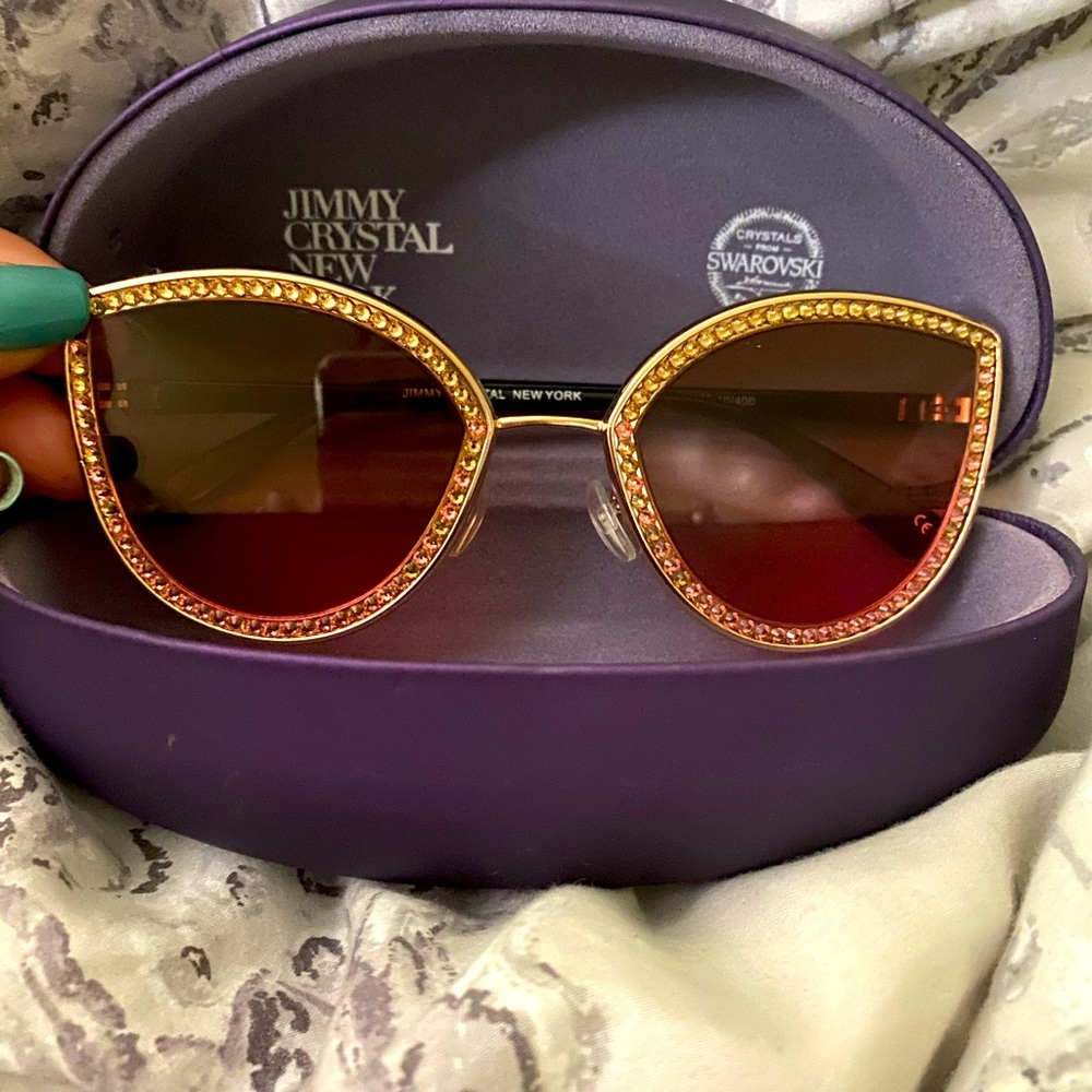 Jimmy Crystal New York Rose Gold Sunglasses